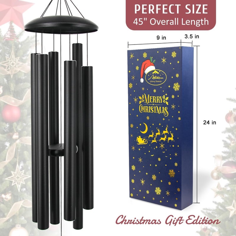 ASTARIN 45in Memorial Wind Chimes, Christmas Large Wind Chimes for Outdoors with 6 Heavy Tubes,Deep Tone for Garden Hanging Decor Sympathy Gifts Box - Image 4